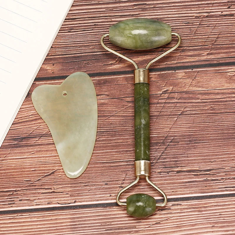 Natural Jade Guasha Facial Massager Roller